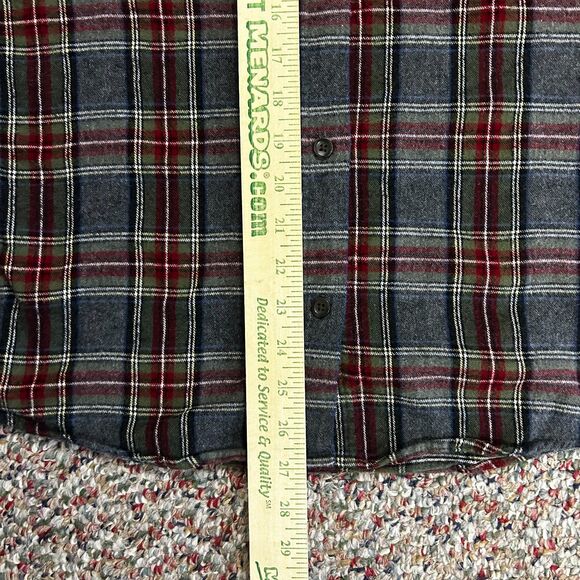 L.L. Bean Grey Stewart Tartan Plaid Relaxed Fit Flannel Shirt Size L - Picture 12 of 12